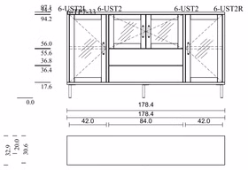 Kommode mit Metallbeine 4-türig Wiener Geflecht 178x97x33 cm CONTRA Sideboard mit Holztüren Wiener Geflecht 178x97x33cm CONTRA kiefernholz weiß lackiert von Casademobila Goslar