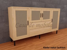 Kommode mit Metallbeine 4-türig Wiener Geflecht 178x97x33 cm CONTRA Kommode mit Holztüren Wiener Geflecht 178x97x33cm CONTRA kiefer massiv natur geölt von Casademobila Goslar