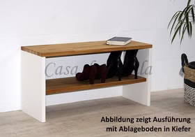 Dielenbank 89x46x33cm CONTRA Kernbuche weiß lackiert / Wildeiche geölt von Casademobila Goslar Dielenbank 89x46x33cm CONTRA Kernbuche weiß lackiert / Wildeiche geölt von Casademobila Goslar