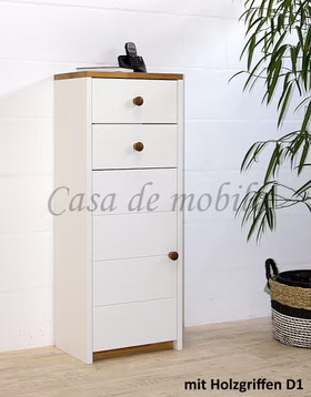 Kommode 47x123x33cm CONTRA Kiefer weiß lackiert / Wildeiche geölt Casademobila Goslar Kommode 47x123x33cm CONTRA Kiefer weiß lackiert / Wildeiche geölt Casademobila Goslar