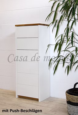 Hochschrank schmal CONTRA 47x123x33cm Kiefer massiv weiß gelaugt geölt / Wildeiche natur geölt Casa de mobila Goslar Hochschrank schmal CONTRA 47x123x33cm Kiefer massiv weiß gelaugt geölt / Wildeiche natur geölt Casa de mobila Goslar