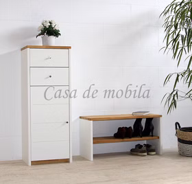 Kommode 47x123x33cm CONTRA Kernbuche weiß lackiert / Wildeiche geölt von Casademobila Goslar Kommode 47x123x33cm CONTRA Kernbuche weiß lackiert / Wildeiche geölt von Casademobila Goslar