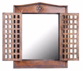 Spiegel 50x63x6cm FOREST BAYWOOD recycled Teak massiv honigfarben gebeizt und lackiert von Casademobila Goslar