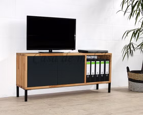 TV-Lowboard 134x59x33cm CONTRA Kernbuche massiv geölt / anthrazitgrau TV-Schrank mit metallbeine 134x59x33cm CONTRA Kernbuche massiv geölt / anthrazitgrau von Casademobila Goslar