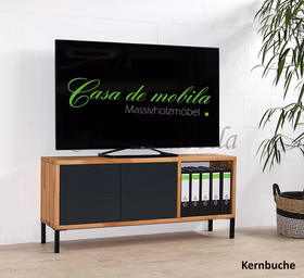 TV-Lowboard mit metallbeine 134x59x33cm CONTRA Kernbuche massiv geölt / anthrazitgrau TV-Lowboard mit metallbeine 134x59x33cm CONTRA Kernbuche massiv geölt / anthrazitgrau Casa de mobila Goslar