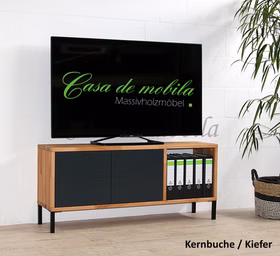 TV-Lowboard 134x59x33cm CONTRA Kernbuche geölt / Kiefer anthrazitgrau Casademobila Goslar TV-Lowboard 134x59x33cm CONTRA Kernbuche geölt / Kiefer anthrazitgrau Casademobila Goslar