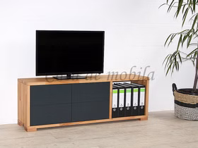 TV-bank 134x46x33cm CONTRA Kernbuche massiv geölt / anthrazitgrau von Casademobila Goslar