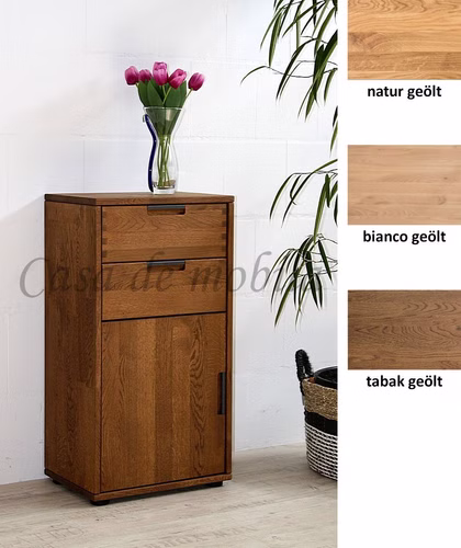 Kommode 2 Schubladen 46x84x32cm MIDO Eiche geölt Massvholz Kommode 46x86x32cm MIDO Eiche massiv natur bianco,braun nußbaumfarben geölt von Casademobila Goslar