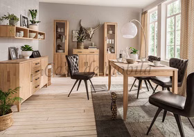 Geschirrschrank 2 türig MIDO mit holzbeine 90x86x40cm Eiche massiv bianco geölt von Casa de mobila Goslar