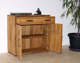 Telefonschrank 2 türig MIDO 90x86x40cm Eiche massiv natur geölt von Casa de mobila Goslar