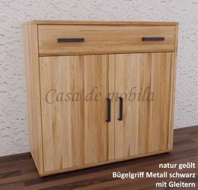 Massivholz Kommode 2 türig MIDO 90x86x40cm Eiche massiv natur geölt von Casademobila Goslar
