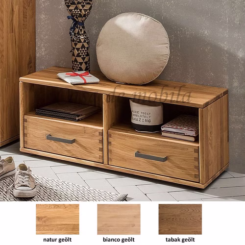 Kleine TV-Kommode schmale tiefe MIDO 90x38x32cm Eiche massiv natur, bianco, nußbaumfarben geölt von Casademobila Goslar Kleine TV-Kommode schmale tiefe MIDO 90x38x32cm Eiche massiv natur, bianco, nußbaumfarben geölt von Casademobila Goslar
