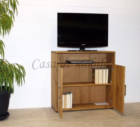 Kommode-2tuerig-Eiche-natur-geoelt-Mido-M60128-32-N-G2-G-2.jpg Massivholz TV-kommode 2türig mit fach geringe tiefe MIDO 90x84x32cm Eiche massiv natur geölt von Casademobila Goslar