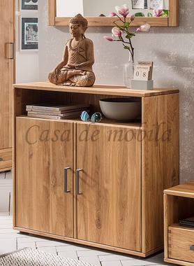 Kommode 2 Holztüren Ablagen 90x84x40cm MIDO Eiche geölt Massivholz Schrank mit 2 holztüren und ablagen 90x86x40cm MIDO Eiche massiv natur geölt von Casademobila Goslar