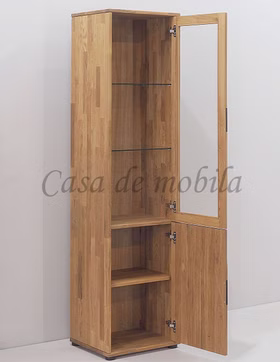 Massivholz Vitrine 2 türig mit Holztür unten MIDO 46x180x40cm Eiche massiv weiß bianco geölt von Casademobila Goslar Massivholz Vitrine 2 türig mit Holztür unten MIDO 46x180x40cm Eiche massiv weiß bianco geölt von Casademobila Goslar