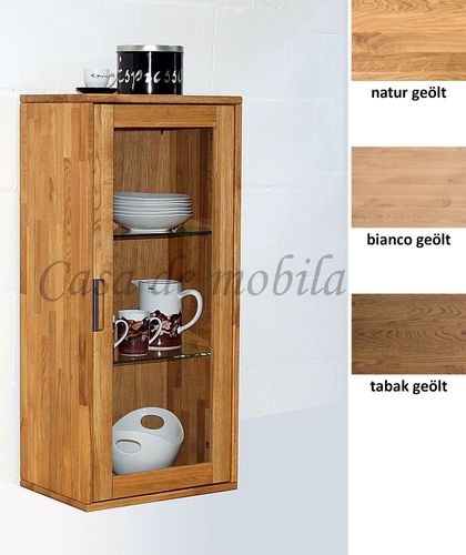 Hängeschrank Glastür 46x100x32cm MIDO Eiche geölt