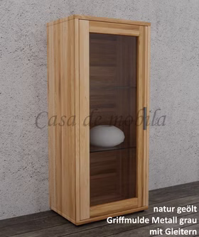 Massivholz kommode mit glastür MIDO 46x102x40cm Eiche massiv natur geölt von Casademobila Goslar Massivholz kommode mit glastür MIDO 46x102x40cm Eiche massiv natur geölt von Casademobila Goslar