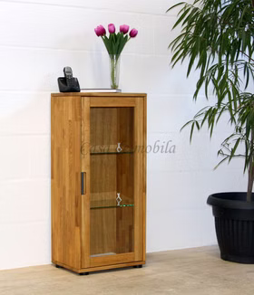 kleine Schrank mit glastür und mit Gleitern 46x102x40cm MIDO Eiche massiv natur geölt von Casademobila Goslar kleine Schrank mit glastür und mit Gleitern 46x102x40cm MIDO Eiche massiv natur geölt von Casademobila Goslar