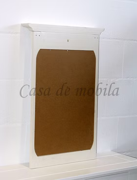 Wandspiegel mit Holzrahmen 57x80x7cm VICKY Fichte massiv weiß lackiert von Casademobila Goslar