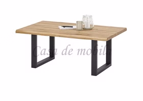 Couchtisch Metallbeine U 110x45x70cm HAVANNA Eiche massiv geölt Couchtisch mit Baumkante und Metallbeine U HAVANNA 110x45x70cm Eiche massiv natur geölt Casademobila Goslar