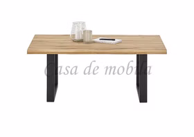 Couchtisch Metallbeine U 110x45x70cm HAVANNA Eiche massiv geölt Couchtisch mit Baumkante und Metallbeine U HAVANNA 110x45x70cm Wildeiche massiv natur geölt Casademobila Goslar