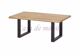 Couchtisch Metallbeine U 110x45x70cm HAVANNA Eiche massiv geölt Wohnzimmertisch mit Baumkante und Metallbeine U HAVANNA 110x45x70cm Wildeiche massiv natur geölt Casademobila Goslar