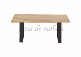 Couchtisch Metallbeine U 110x45x70cm HAVANNA Eiche massiv geölt Sofatisch mit Baumkante und Metallbeine U HAVANNA 110x45x70cm Wildeiche massiv natur geölt Casademobila Goslar