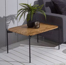 Couchtisch 60x38x60cm ALTO Asteiche massiv geölt Metallbeine Couchtisch ALTO quadratisch 60x38x60cm Asteiche massiv geölt Schweizer Kante von Casademobila Goslar