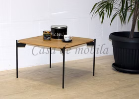 Couchtisch 60x38x60cm ALTO Asteiche massiv geölt Metallbeine Couchtisch ALTO quadratisch 60x38x60cm Asteiche massiv geölt Schweizer Kante von Casademobila Goslar
