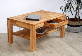 sofatisch 115x70 kernbuche massiv natur geölt mit ablage und schubfach Casademobila Goslar sofatisch 115x70 kernbuche massiv natur geölt mit ablage und schubfach Casademobila Goslar