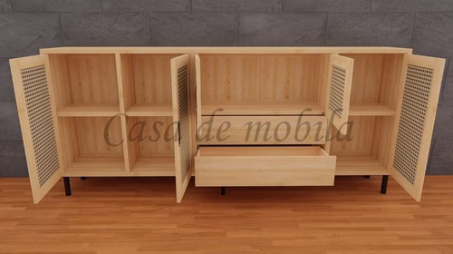 Massivholz Sideboard mit Holztür Wiener Geflecht CONTRA 223x97x33cm Kiefer Kernbuche Wildeiche massiv Casa de mobila Goslar Massivholz Sideboard mit Holztür Wiener Geflecht CONTRA 223x97x33cm Kiefer Kernbuche Wildeiche massiv Casa de mobila Goslar