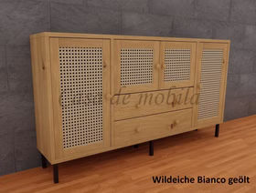 Sideboard 178x97x33cm CONTRA Massivholz von Casademobila Goslar Sideboard mit Metallbeine 178x97x33 cm CONTRA Wildeiche massiv weiß bianco geölt von Casa de mobila Goslar