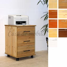 Rollcontainer Schubladen 46x69x49cm CONTRA Kiefer massiv Rollcontainer mit 3 Schubladen CONTRA Kiefer massiv gelaugt geölt,natur geölt,natur lackiert von Casademobila Goslar