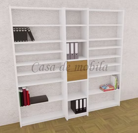 Bücherwand Regal geringe tiefe 220x217x33/21cm CONTRA Kernbuche massiv weiß / Wildeiche geölt von Casademobila Goslar Bücherwand Regal geringe tiefe 220x217x33/21cm CONTRA Kernbuche massiv weiß / Wildeiche geölt von Casademobila Goslar