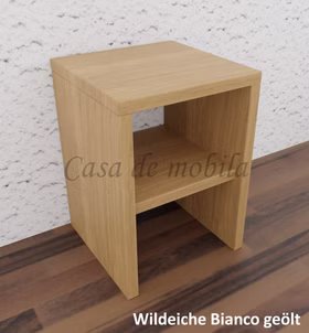 Massivholz Nachttisch mit Ablage CONTRA 33x46x33cm wildeiche massiv bianco geölt von Casa de mobila Goslar Massivholz Nachttisch mit Ablage CONTRA 33x46x33cm wildeiche massiv bianco geölt von Casa de mobila Goslar