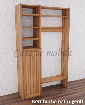 Massivholz garderobe kombi kernbuche massiv natur geölt 134x217x46/33cm CONTRA von Casademobila Goslar