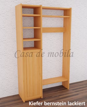 Massivholz garderobe kombi kiefer massiv bernsteinfarben lackiert 134x217x46/33cm CONTRA von Casademobila Goslar