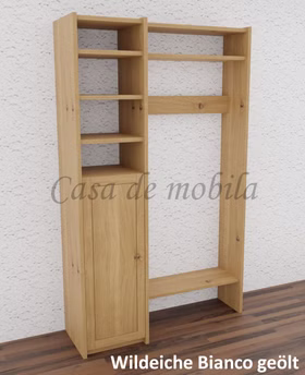 Massivholz Standgarderobe kombi wildeiche massiv weiß bianco geölt 134x217x46/33cm CONTRA von Casademobila Goslar