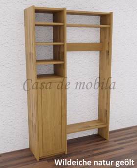 Massivholz garderobe kombi wildeiche massiv natur geölt 134x217x46/33cm CONTRA von Casademobila Goslar