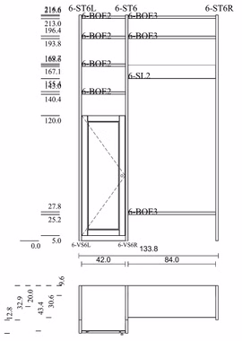 Massivholz Wandgarderobe kombi kernbuche massiv weiß lackiert 134x217x46/33cm CONTRA von Casademobila Goslar