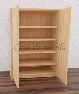 Schuhschrank 2-türig 4 Einlegeböden 89x123x46cm CONTRA Massivholz Wäschekommode mit Holztüren CONTRA 89x123x46cm kiefer massiv natur lackiert Casa de mobila Goslar