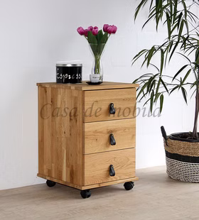 Rollcontainer mit Schubladen und Bügelgriffen 46x69x49cm CONTRA geölt von Casademobila Goslar Rollcontainer mit Schubladen und Bügelgriffen 46x69x49cm CONTRA geölt von Casademobila Goslar