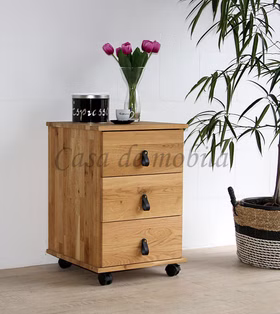 Rollcontainer mit Schubladen und Bügelgriffen 46x69x49cm CONTRA geölt von Casademobila Goslar Rollcontainer mit Schubladen und Bügelgriffen 46x69x49cm CONTRA geölt von Casademobila Goslar