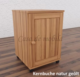 Massivholz Rollcontainer mit Holztür 46x69x49cm CONTRA kernbuche massiv natur geölt von Casa de mobila in Goslar