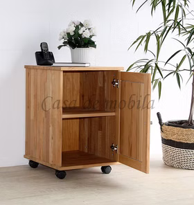 Massivholz Rollcontainer 46x69x49cm CONTRA buche massiv natur geölt von Casa de mobila Goslar