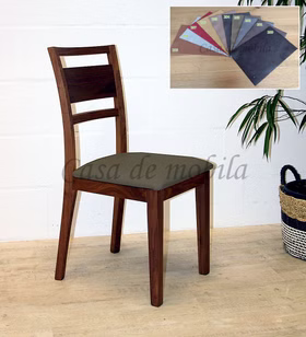 Holzstuhl mit Lederimitatsitz 44x93x53cm LARA Nussbaum massiv von Casademobila Goslar Holzstuhl mit Lederimitatsitz 44x93x53cm LARA Nussbaum massiv von Casademobila Goslar