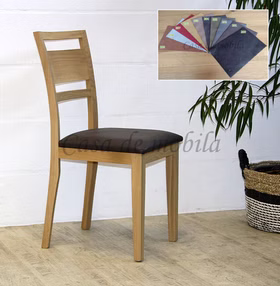 Holzstuhl mit Lederimitatsitz 44x93x53cm LARA Eiche Bianco massiv von Casademobila Goslar Holzstuhl mit Lederimitatsitz 44x93x53cm LARA Eiche Bianco massiv von Casademobila Goslar