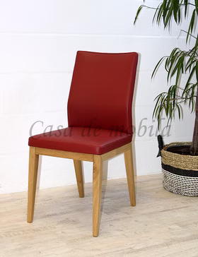 Holzstuhl mit Lederimitatsitz 45x94x58cm LAURA Eiche massiv von Casademobila Goslar Holzstuhl mit Lederimitatsitz 45x94x58cm LAURA Eiche massiv von Casademobila Goslar
