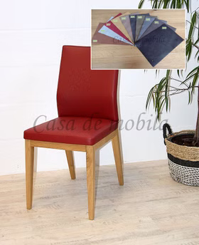 Holzstuhl mit Lederimitatsitz 45x94x58cm LAURA Eiche massiv von Casademobila Goslar Holzstuhl mit Lederimitatsitz 45x94x58cm LAURA Eiche massiv von Casademobila Goslar