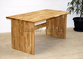 Massivholz Jugendschreibtisch 125x74x78cm CONTRA Wildeiche massiv natur geölt parkettverleimt von Casademobila Goslar